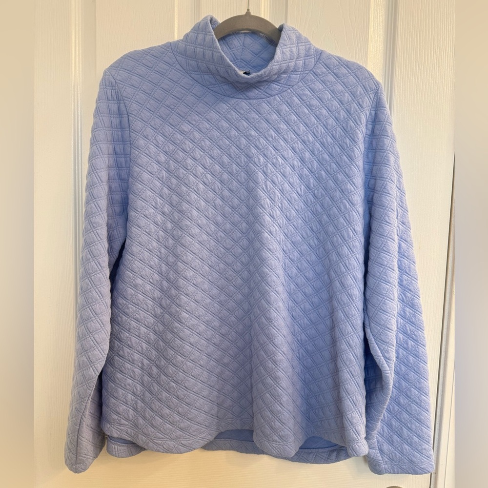 J Crew Factory Quilted Mockneck Pullover Sweatshirt